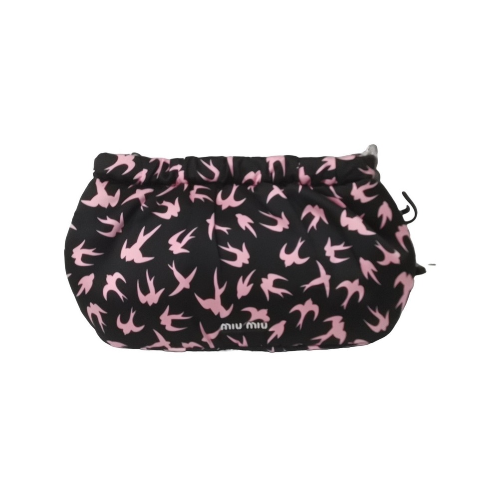 Miu Miu Swallow Pattern Chain Shoulder Bag Black … - image 3